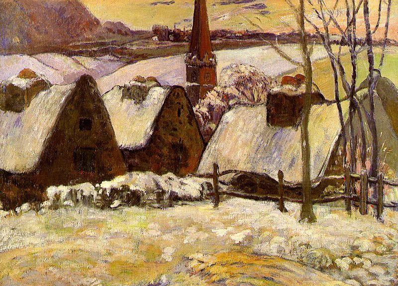 Paul Gauguin Breton Village in the Snow China oil painting art